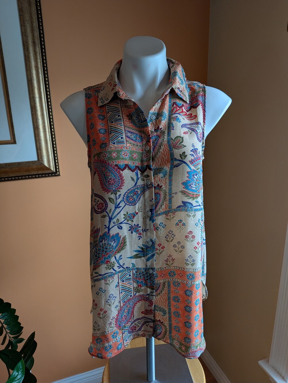 Rose+ Olive Blouse Size M